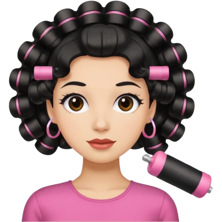 hair with hair rollers emoji