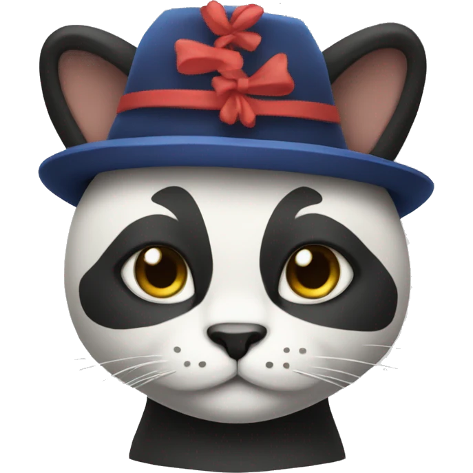 cat with a panda hat emoji