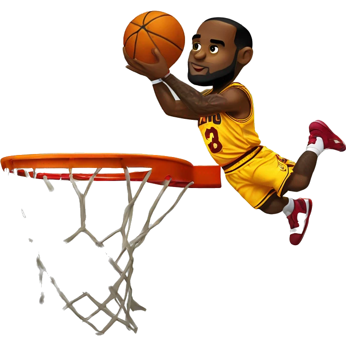Lebron james dunk on a basketball hoop emoji