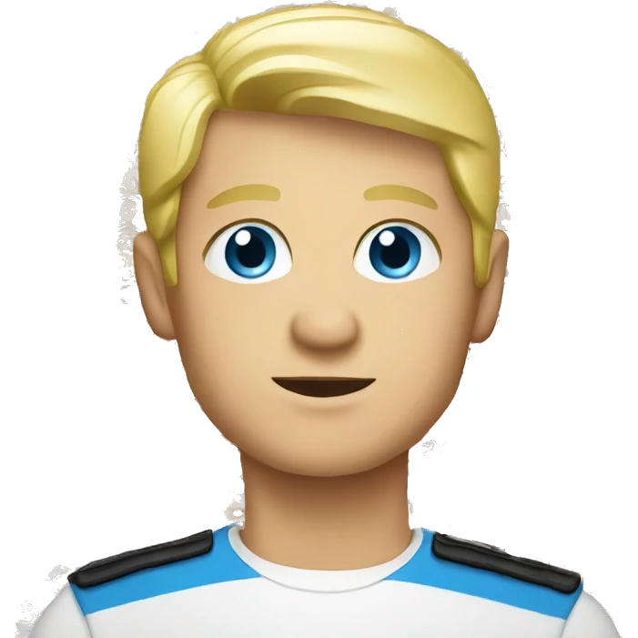Man blond Blue eyes in German flag emoji