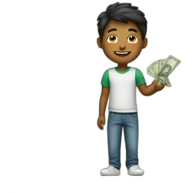 Boy with money emoji