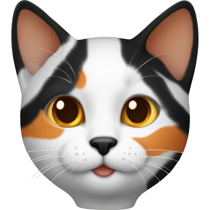 Black, orange and white cat emoji