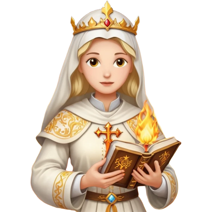 dnd cleric holding a holy book on fire emoji