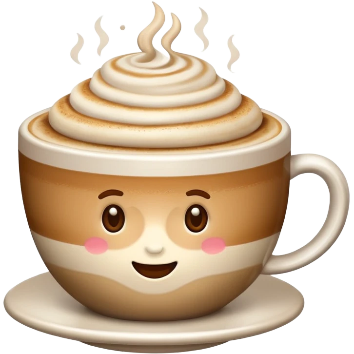 Cappuccino in big cup without a smily on it emoji