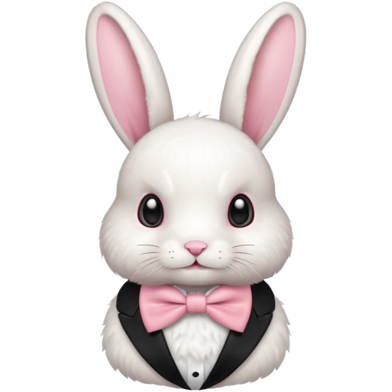 white bunny with pink bowtie emoji