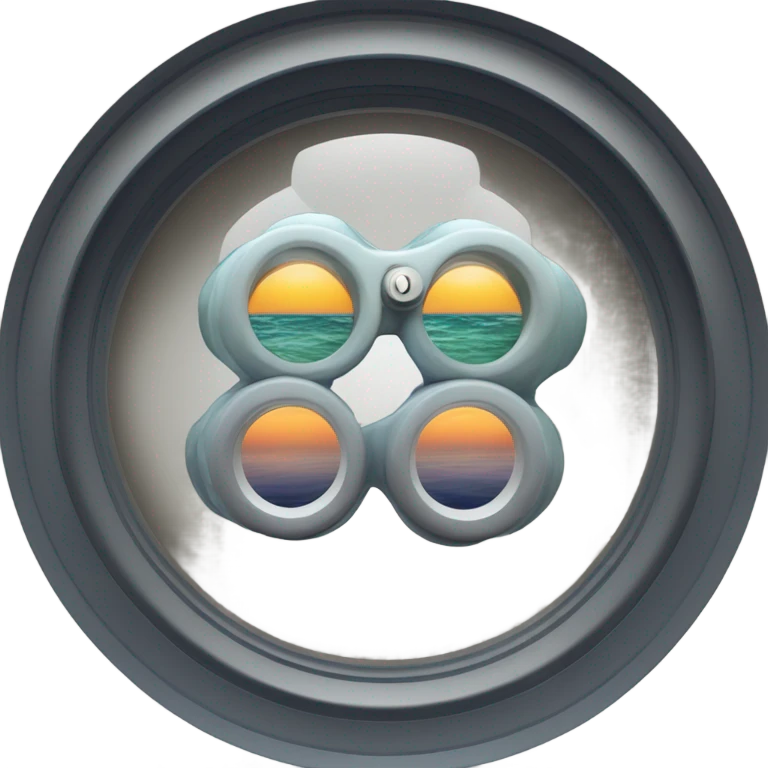 the ocean shown through two binocular lens emoji