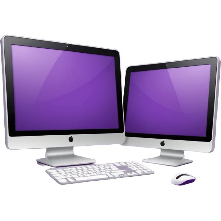 2 dark purple wide screen monitors emoji
