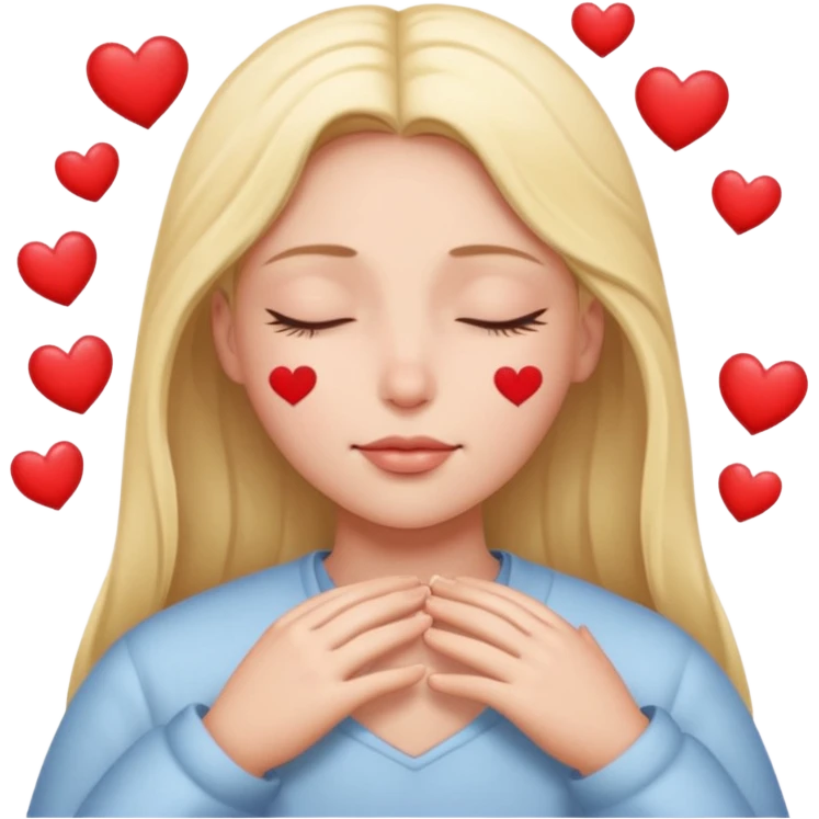 잠자면서 하트를 생각하는 사람 emoji