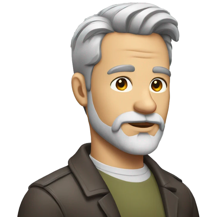 man with slick back brown hair and grey beard emoji