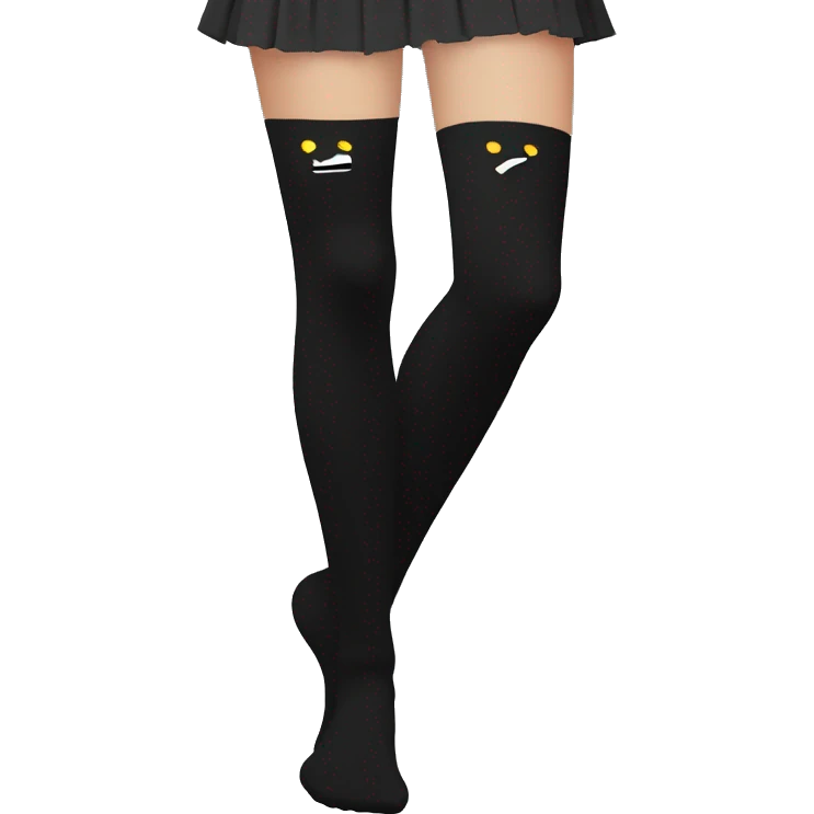 Plain Black over knee socks emoji