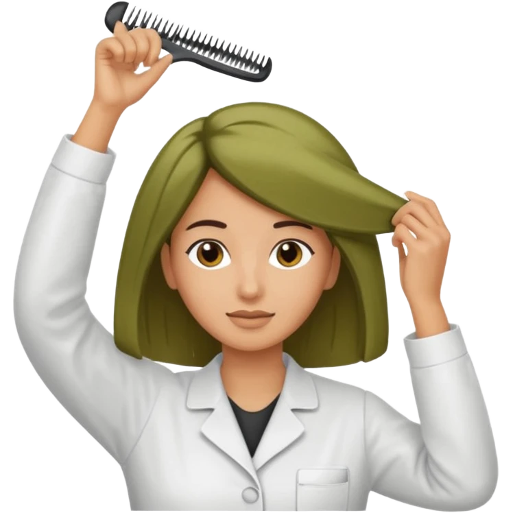 mujer peinandose en la peluqueria emoji