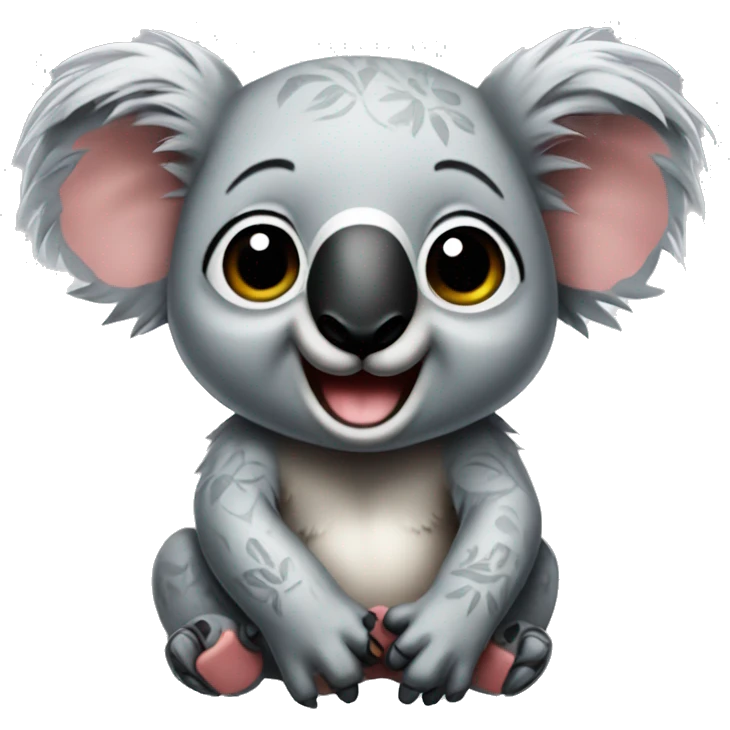 happy koala with tattoos emoji
