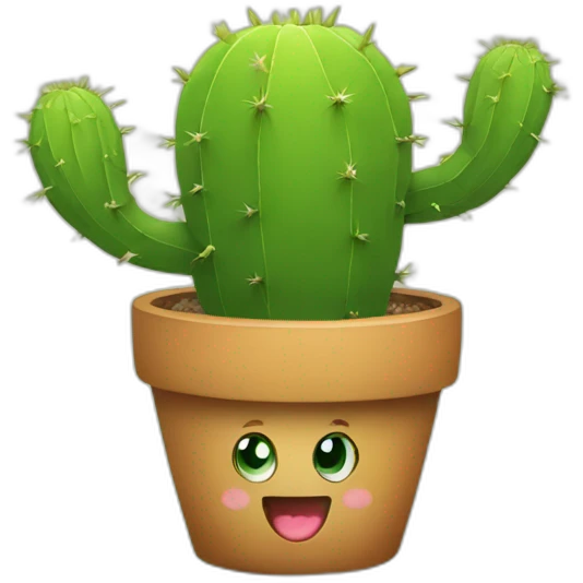 Happy cactus emoji