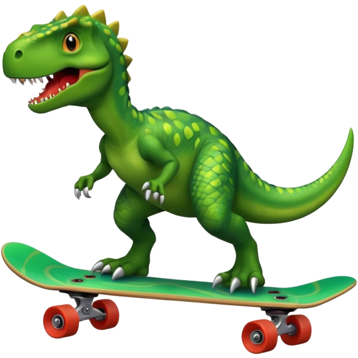 Dinosaur on a skateboard emoji