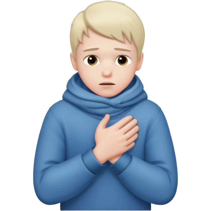 boy shivering in the cold rubbing his arms  emoji