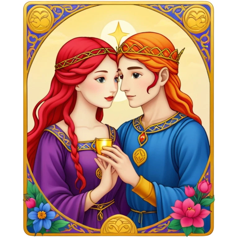 Los enamorados carta de tarot emoji