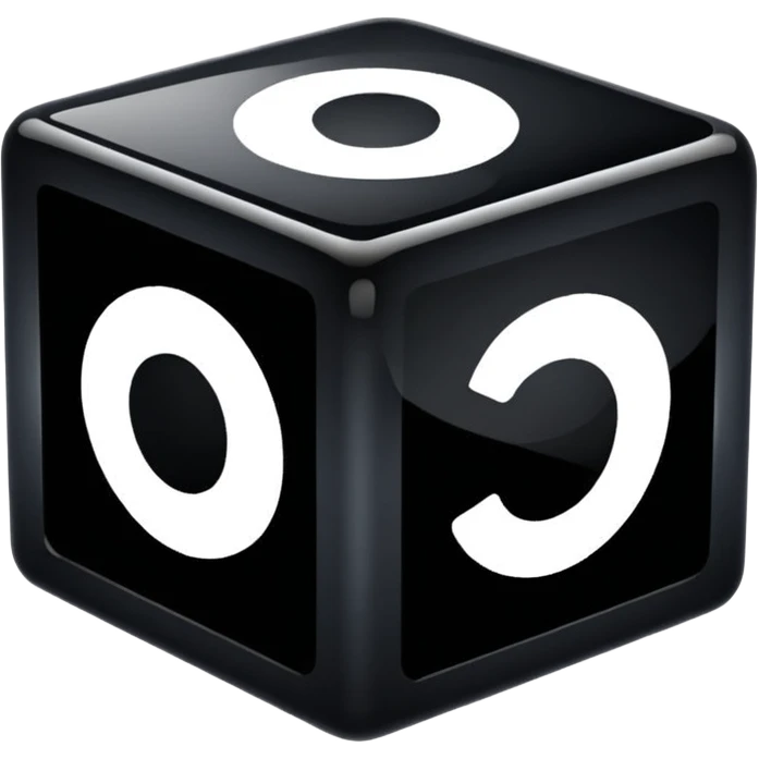 black cube in "glass" style emoji