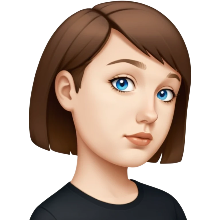 female, wearing black tshirt, short hair emoji
