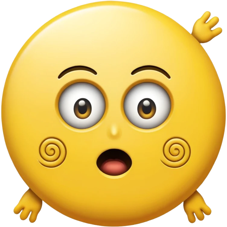 buffering symbol with a surprised face with spiral eyes emoji