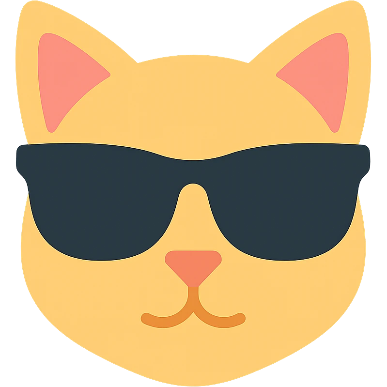 A cat wearing sunglasses emoji