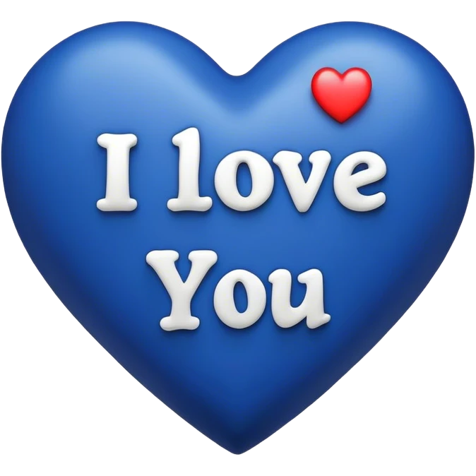 Dark Blue heart with the words I Love You Ry in the middle  emoji