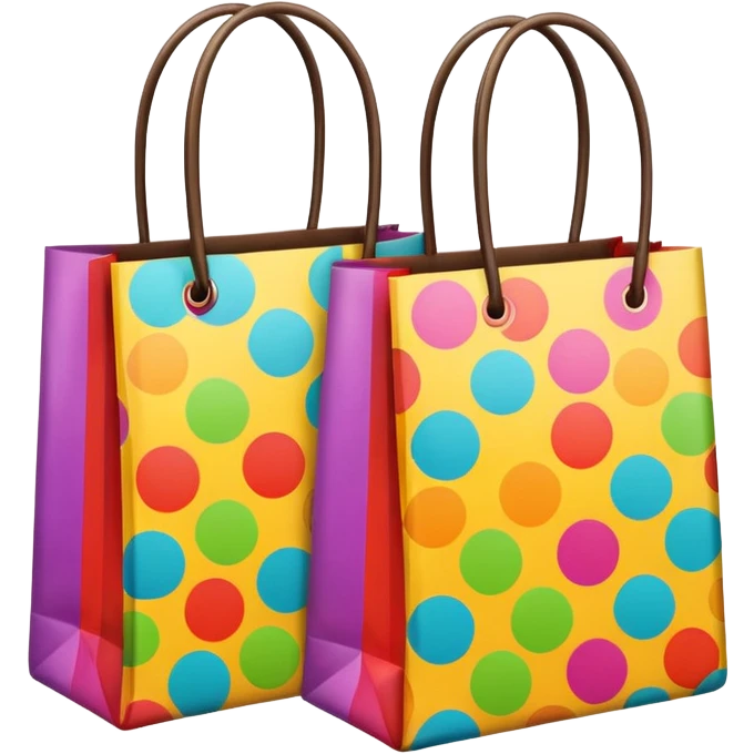 2 beautiful shopping bag with different pattern emoji