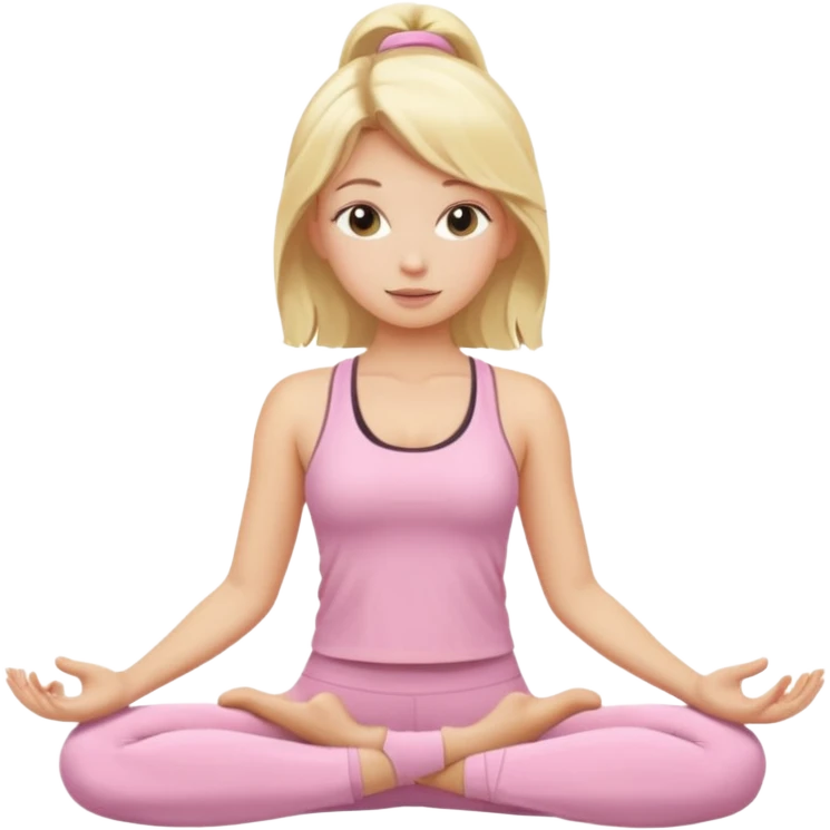 Yoga Blonde Girl With Light Pink Clothes n emoji