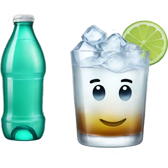 a fresh glass with sprite and ice emoji