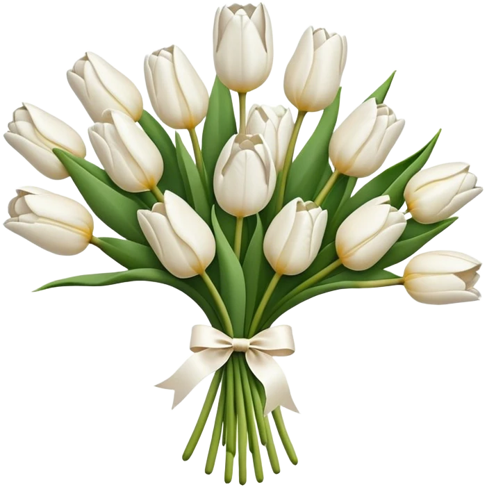 white tulip bouquet  emoji