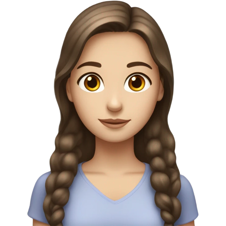 a brunette with brown eyes and shiny hair hugs a girl with blue eyes and light brown hair emoji