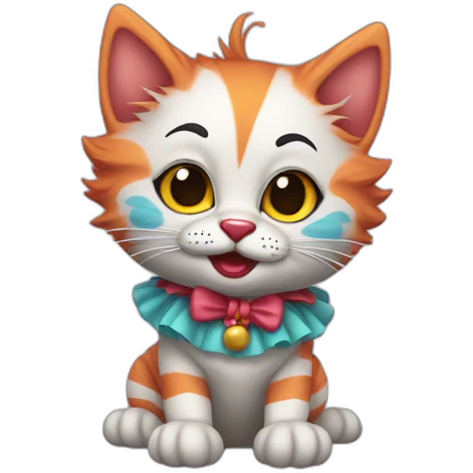 kitten clown  emoji
