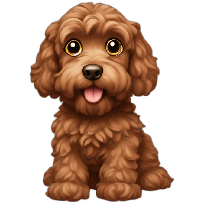 Brown Cockapoo homework emoji