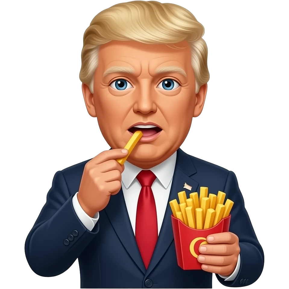 president eating french fries emoji