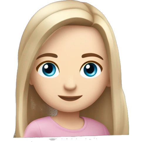 Cute white girl with long straight brown hair and blue eyes, sitting inside a light pink Renault Clio RS emoji