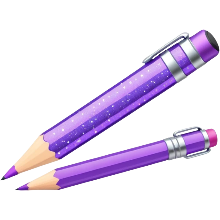 Glitter Purple and Cian pencil hand write  emoji
