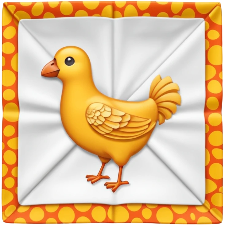 flapped patterned napkin emoji