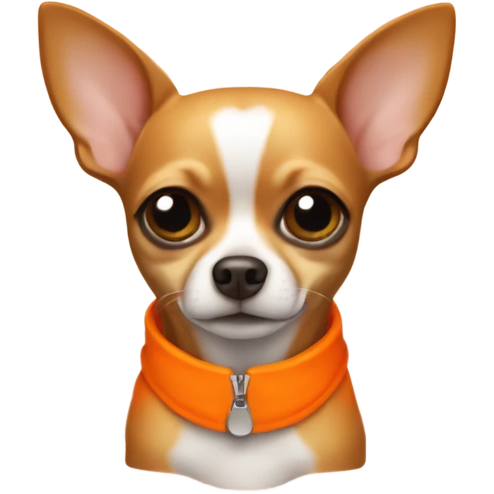 Chihuahua in a orange suit emoji