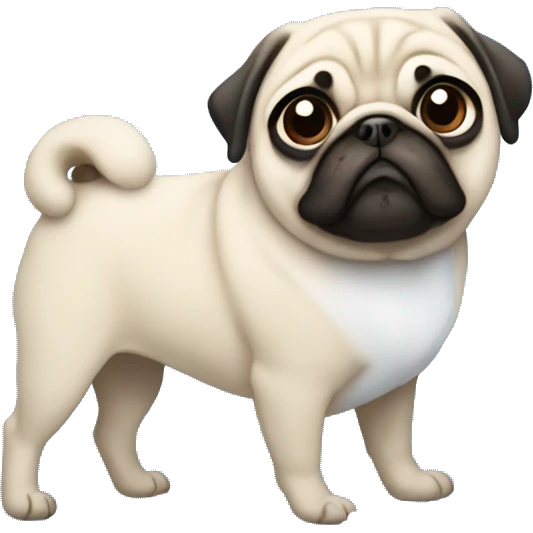 Snowflakes and pug emoji