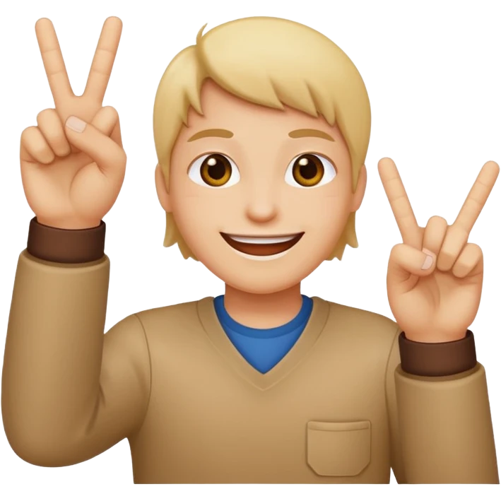 Can you make this emoji 😊 but holding up two middle fingers  emoji