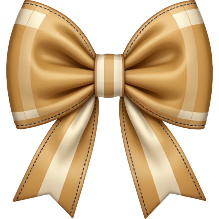 beige plaid bow emoji