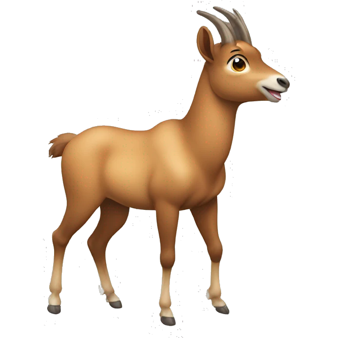 happy smiling brown chamois left hoof pointing up emoji