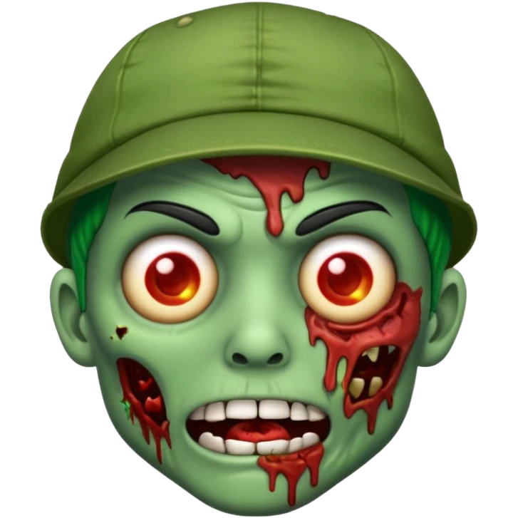 Create a zombie emoji with a cap emoji