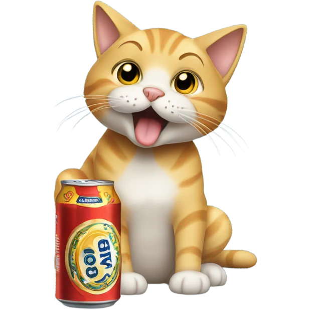 cat drinking a beer emoji