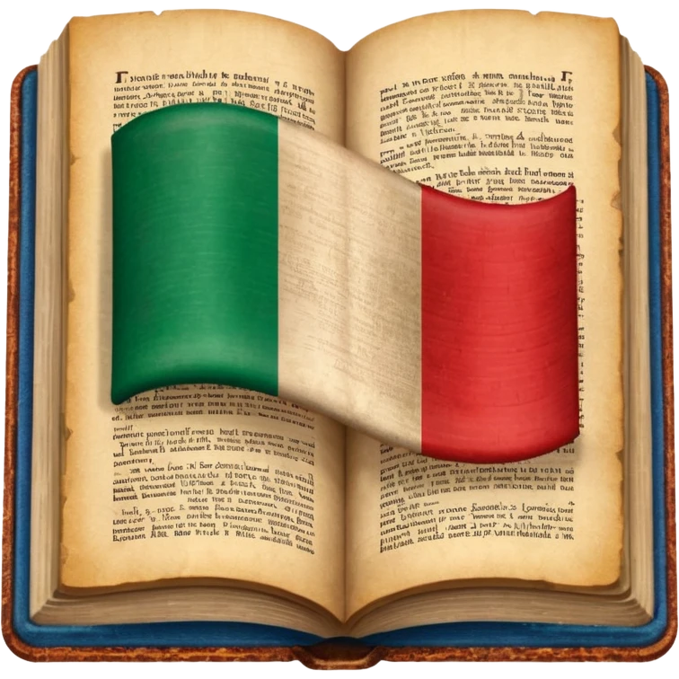 italian flag on dictionary emoji