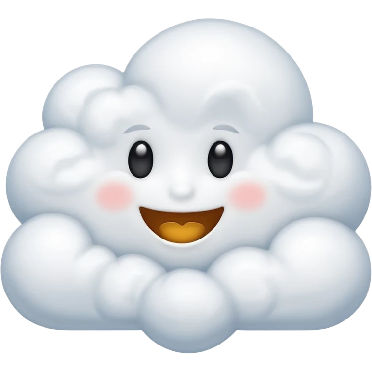 cloud emoji with happy face emoji