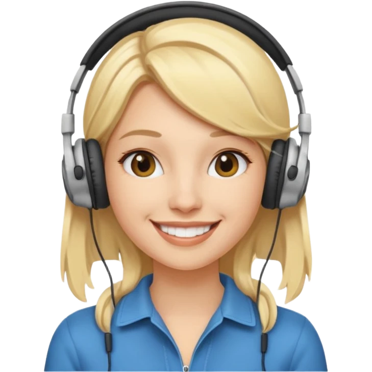 blonde woman wearing headphones emoji