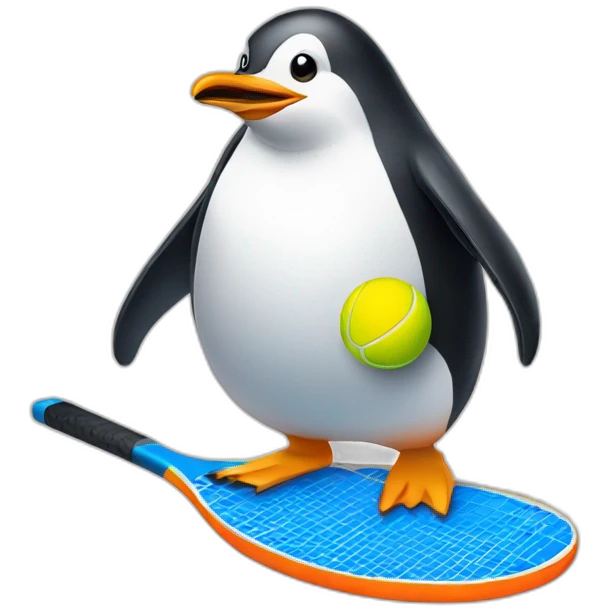 penguin playing paddle tennis emoji