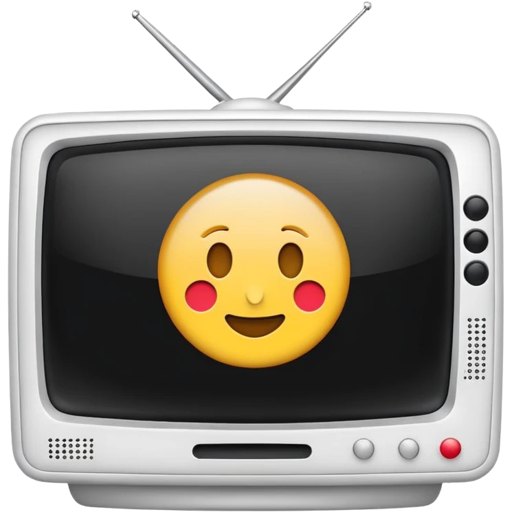 White tv with emoji map  emoji