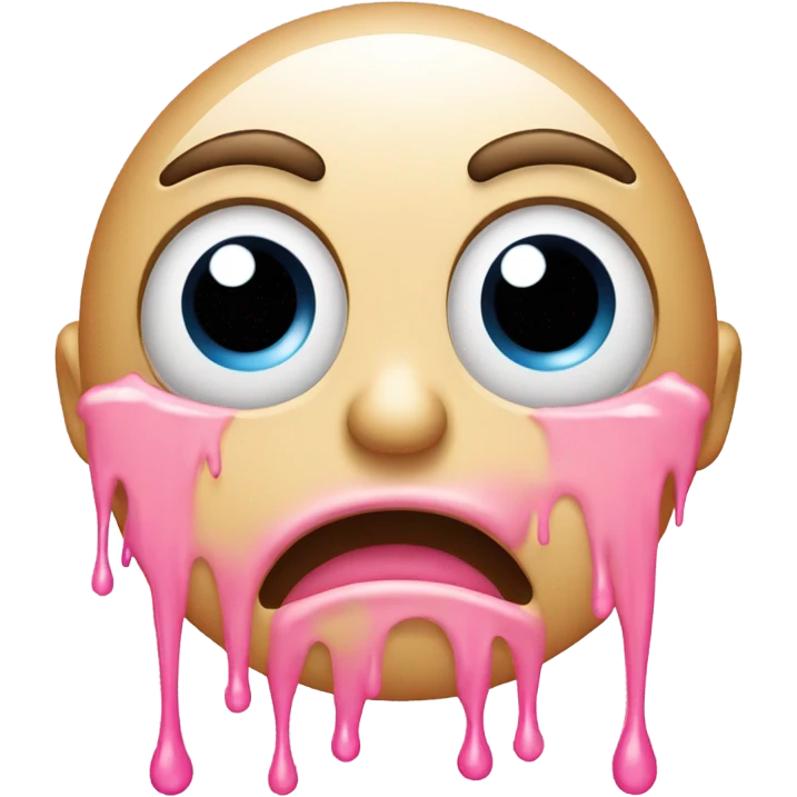 normal crying emoji but with pink tears emoji