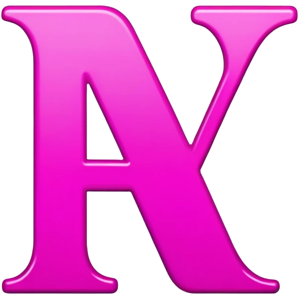 Letter “V” in magenta pink color emoji